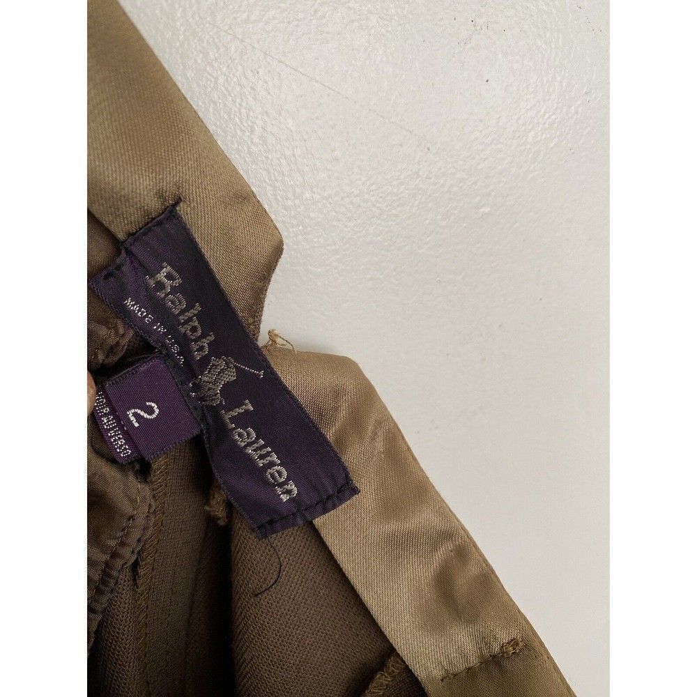 RALPH LAUREN PURPLE LABEL 100% WOOL DRESS TROUSERS SIZE 2 Brown High Waist - Picture 7 of 9